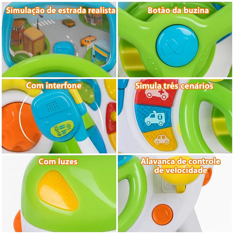 Meu Primeiro Volante™ – Brinquedo Educativo Infantil com Sons, Luzes e Experiência de Direção Realista